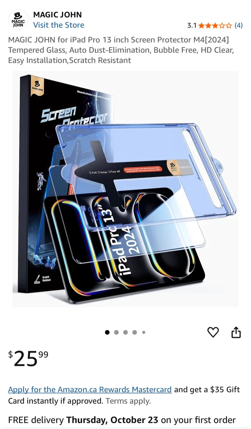 New Magic John iPad Pro 13" M4 Screen Protector image indicator(3)