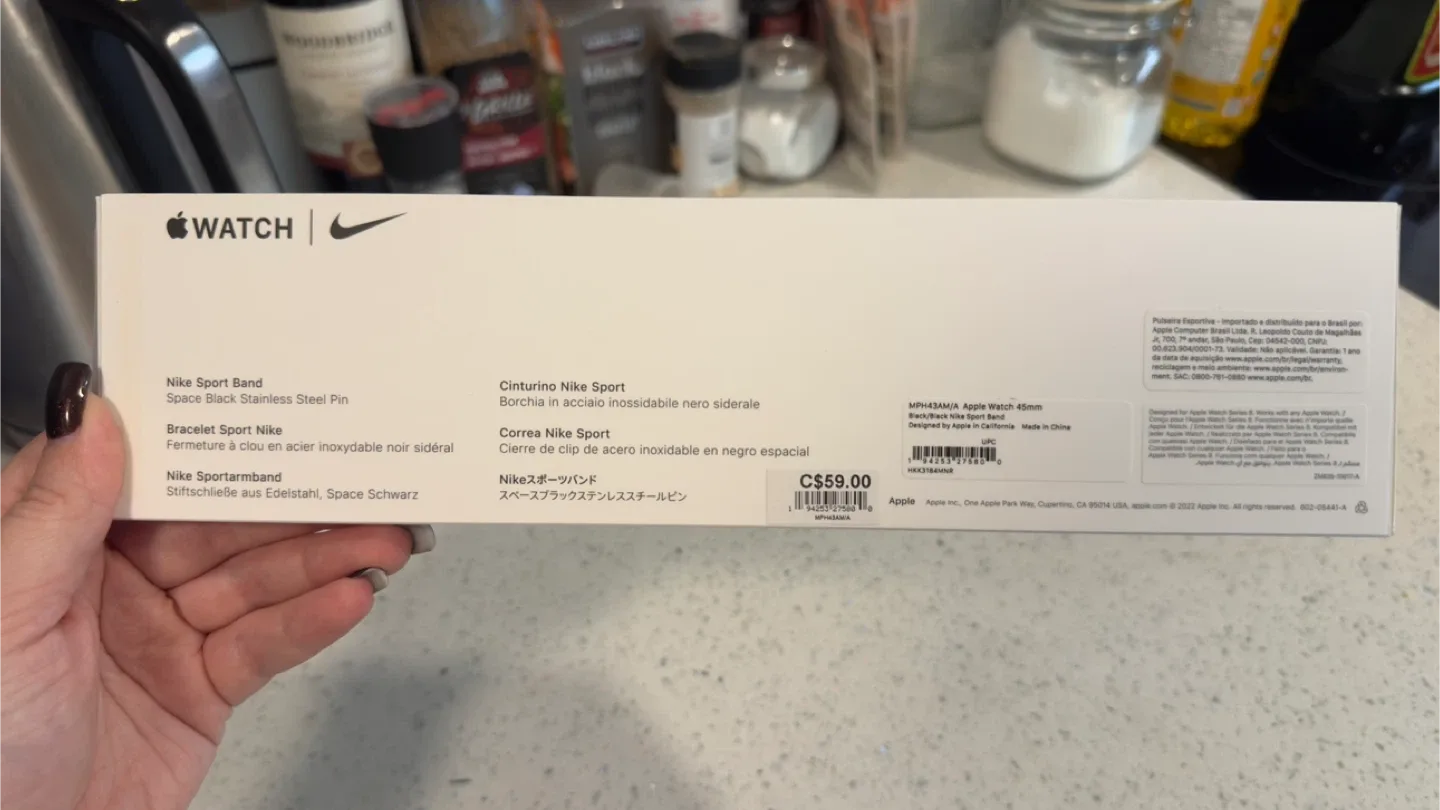 New Apple Watch Nike Sport Band 45mm Black image indicator(2)