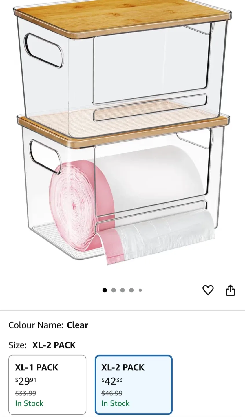 Ginnerella Stackable Organizer Bins - XL-2 Pack image indicator(3)