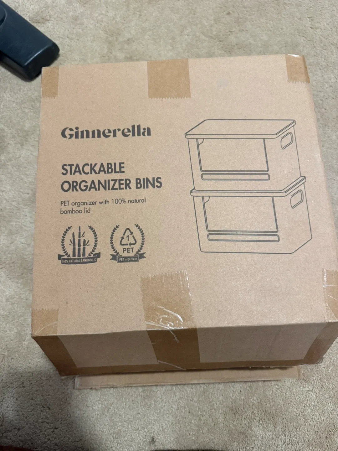 Ginnerella Stackable Organizer Bins - XL-2 Pack image indicator(2)