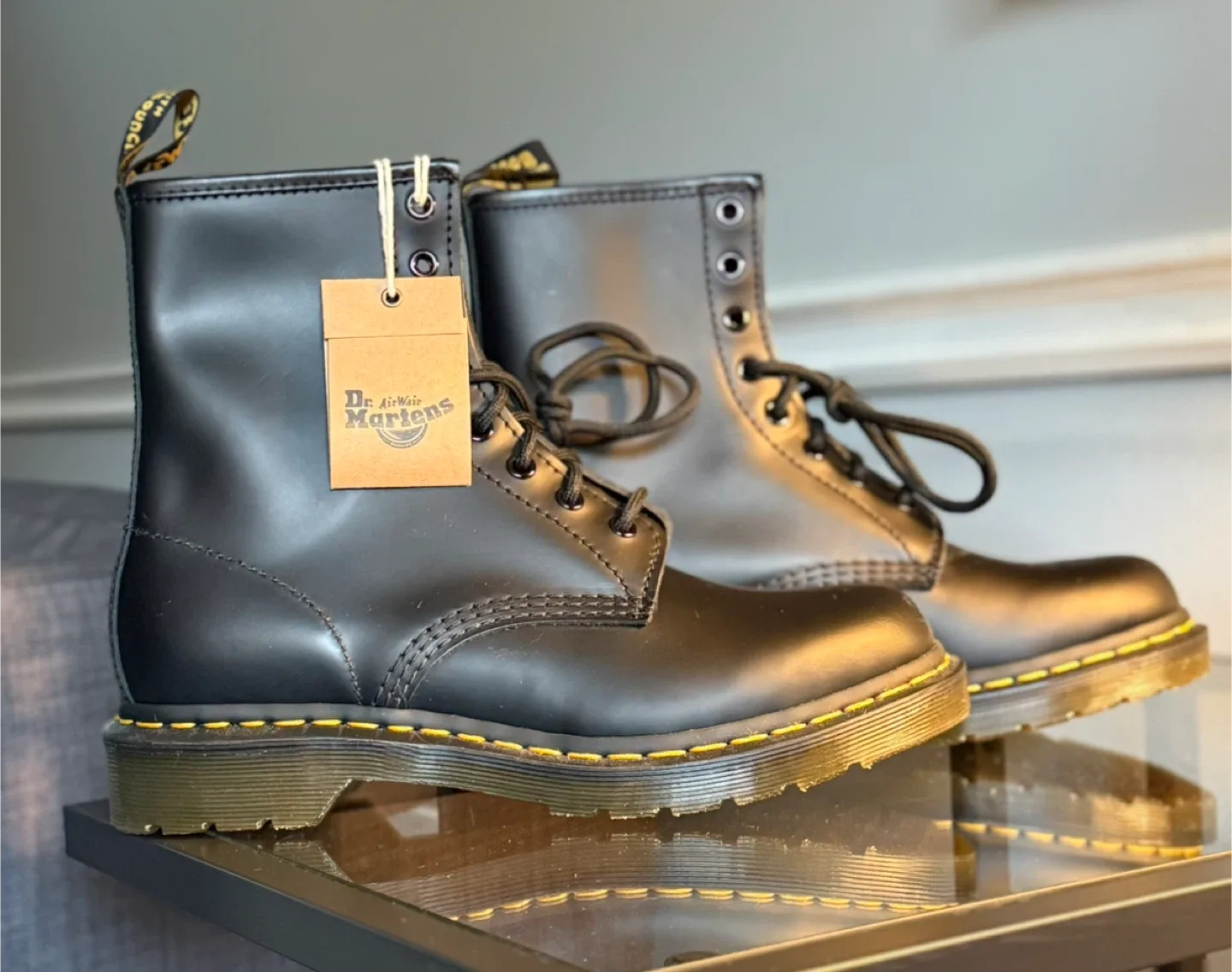 Dr. Martens 1460 Smooth Black Leather Boots - New image indicator(4)