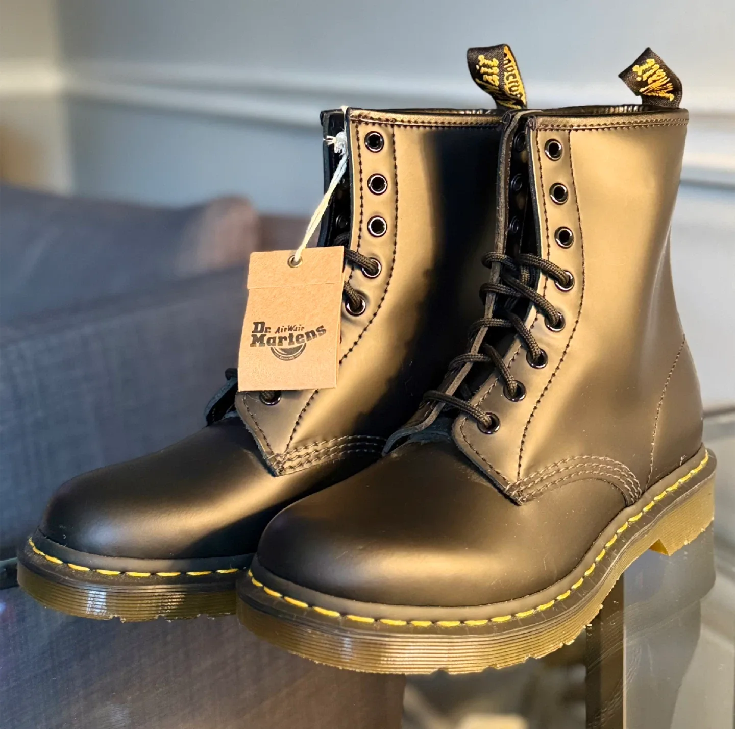 Dr. Martens 1460 Smooth Black Leather Boots - New image indicator(5)