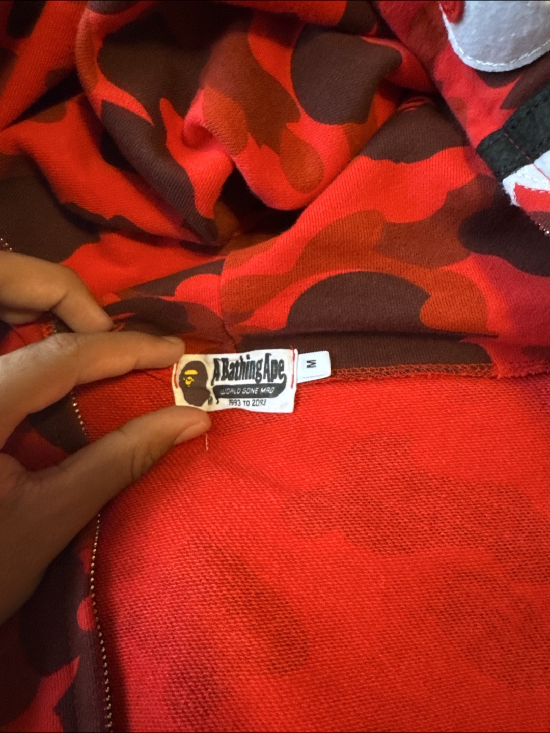 Bape Red Hoodie Size Small - photo 2