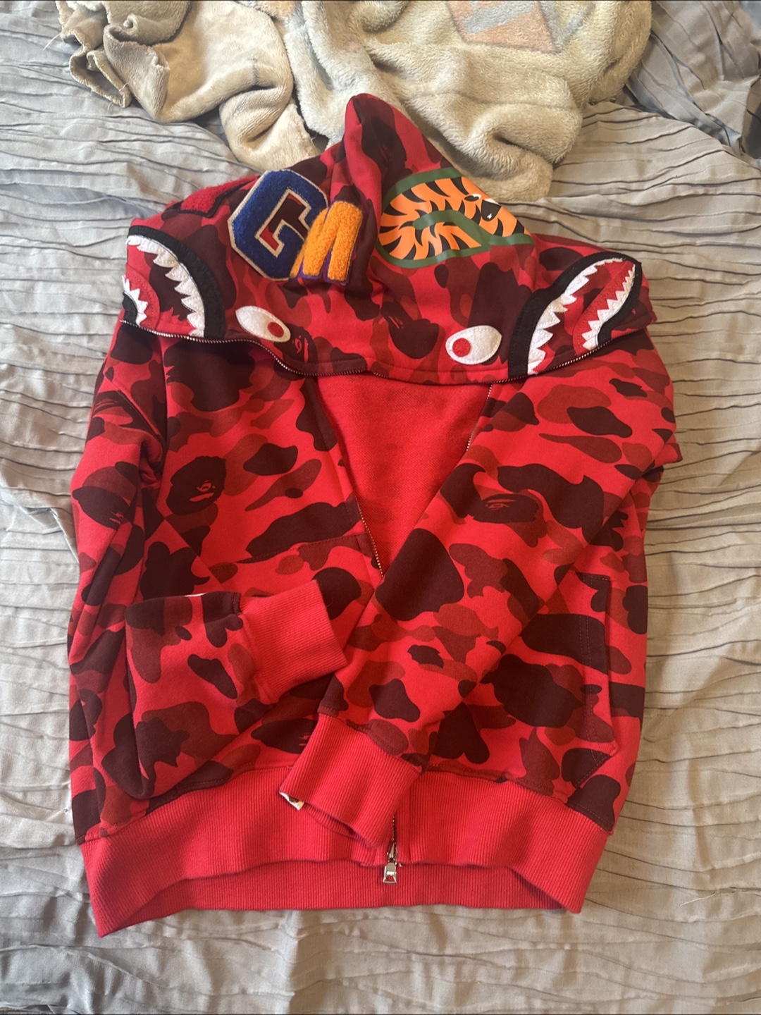 Bape Red Hoodie Size Small