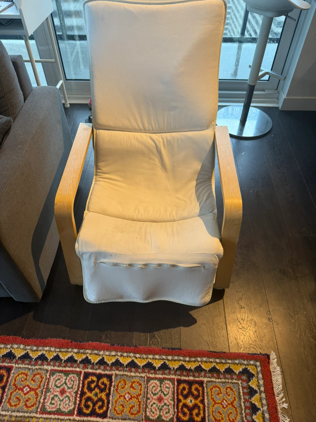 IKEA STRANDMON Wing Chair with off-white slipcover - photo 2