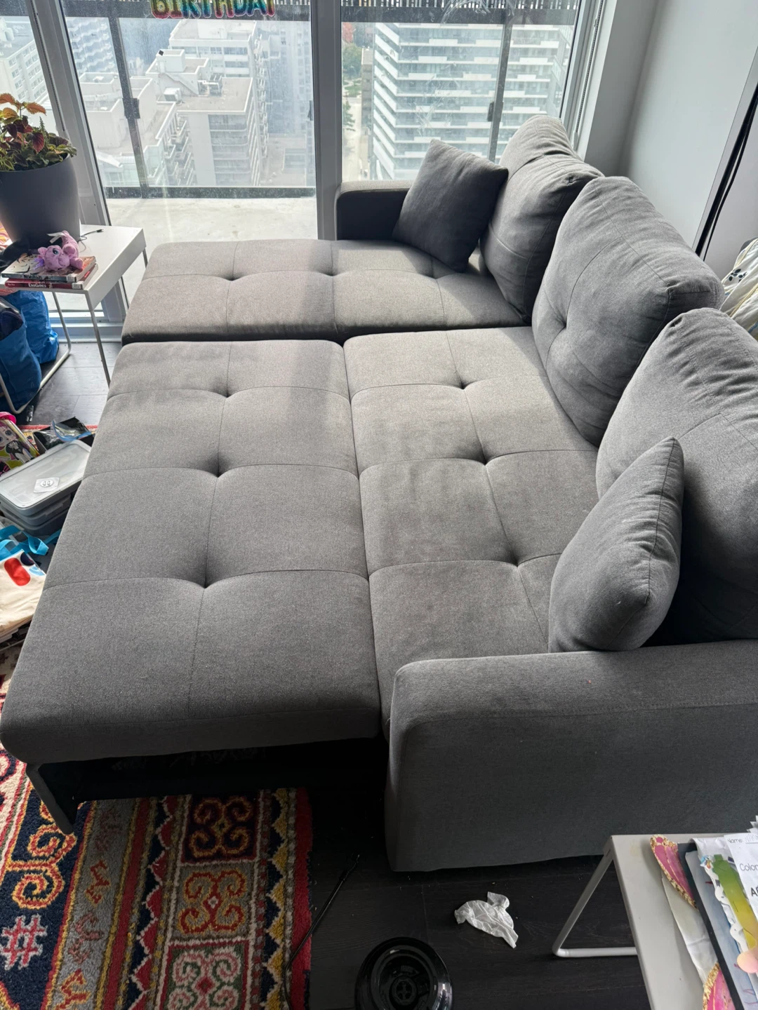 Urgent Grey Sectional Sofa with Storage - photo 2