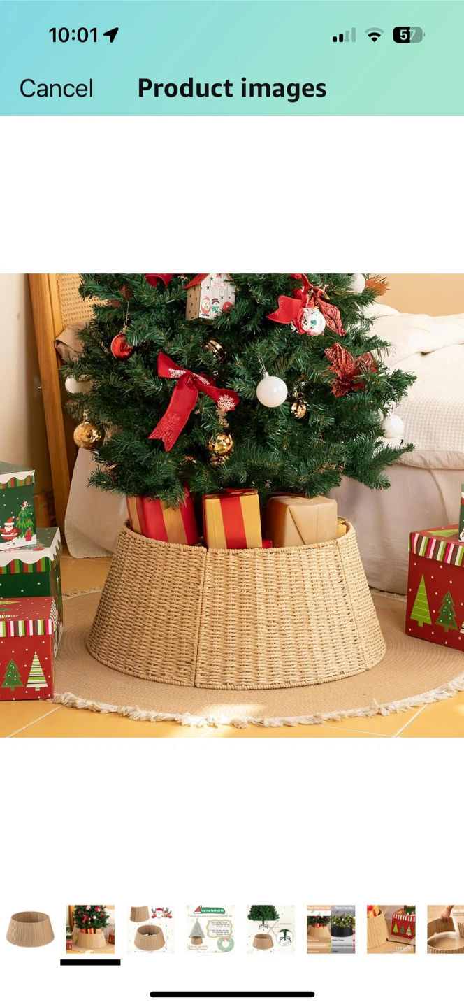 New Large Natural Woven Christmas Tree Collar