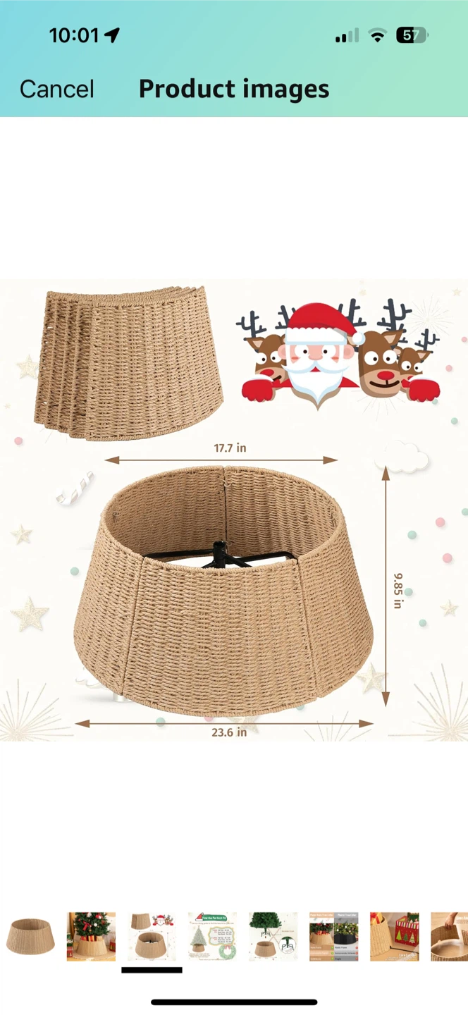 New Large Natural Woven Christmas Tree Collar - photo 5
