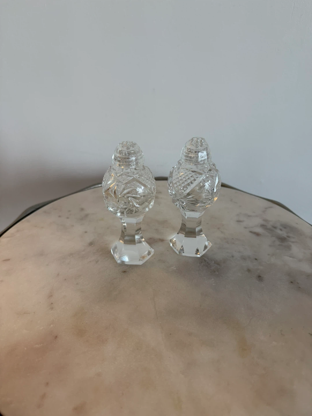Crystal Salt and Pepper Shakers