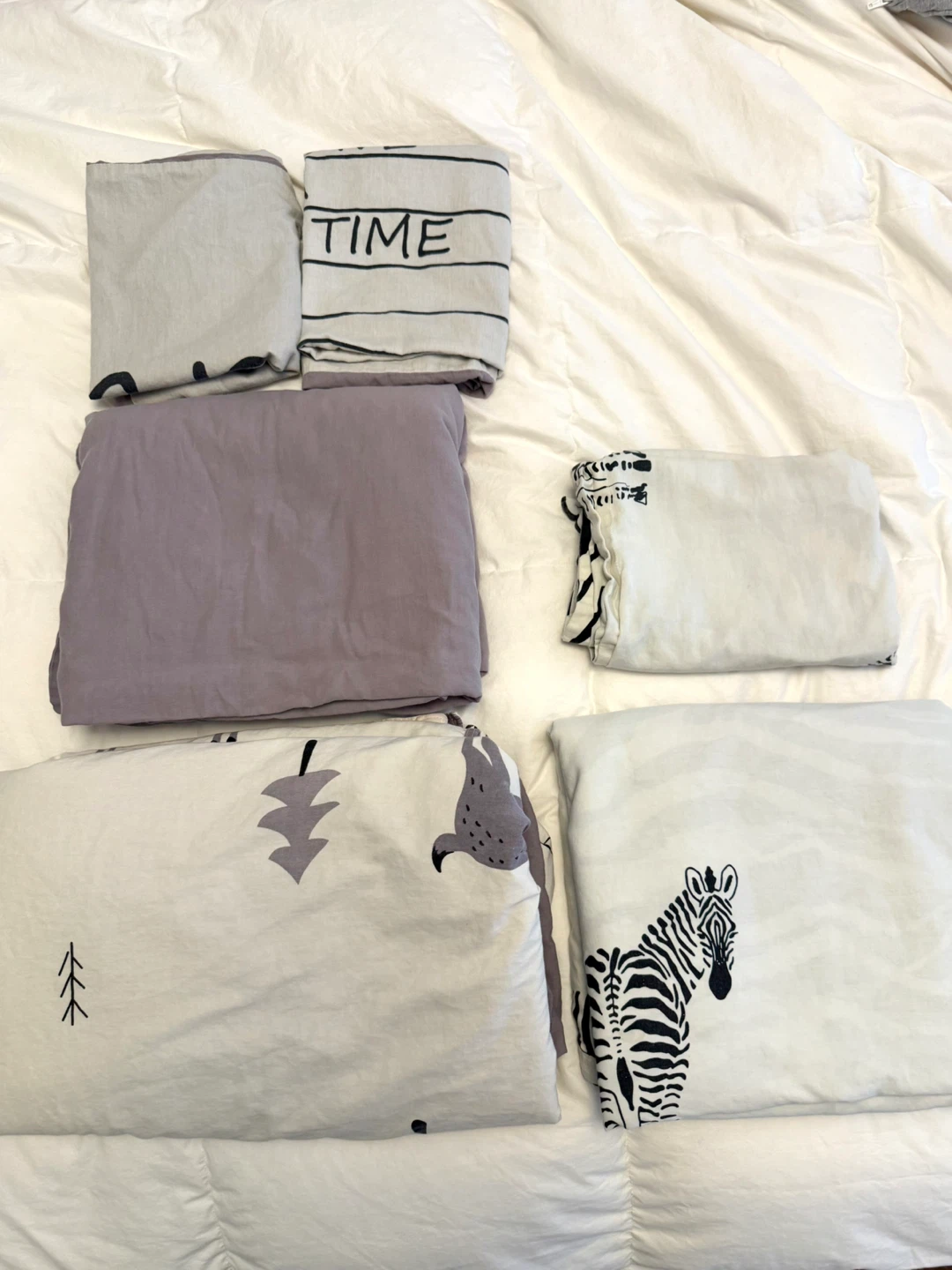 Two queen size Bedding Sets - Zebra and Forest