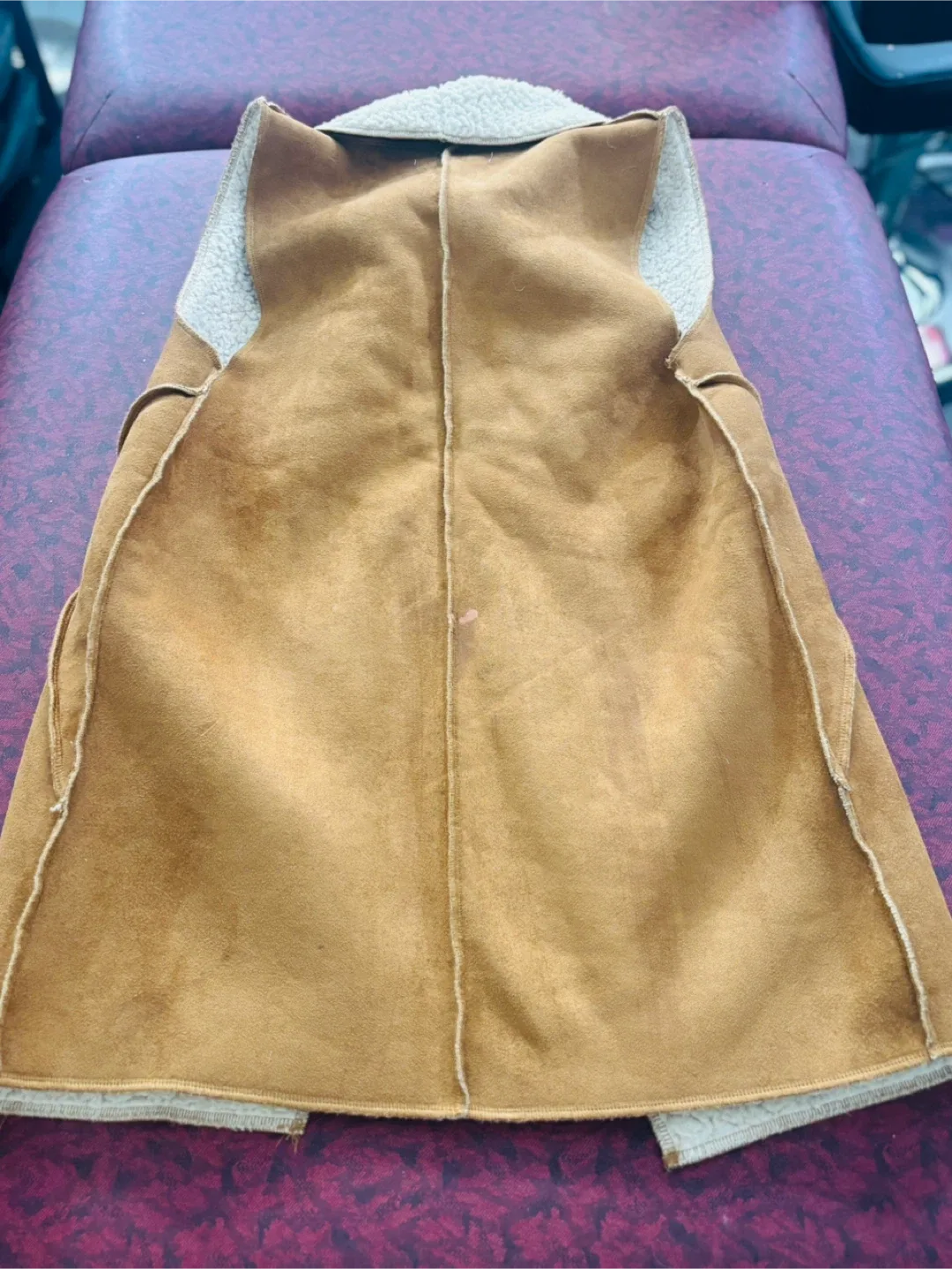 Tan Suede & Sherpa Vest - Size Small image indicator(6)