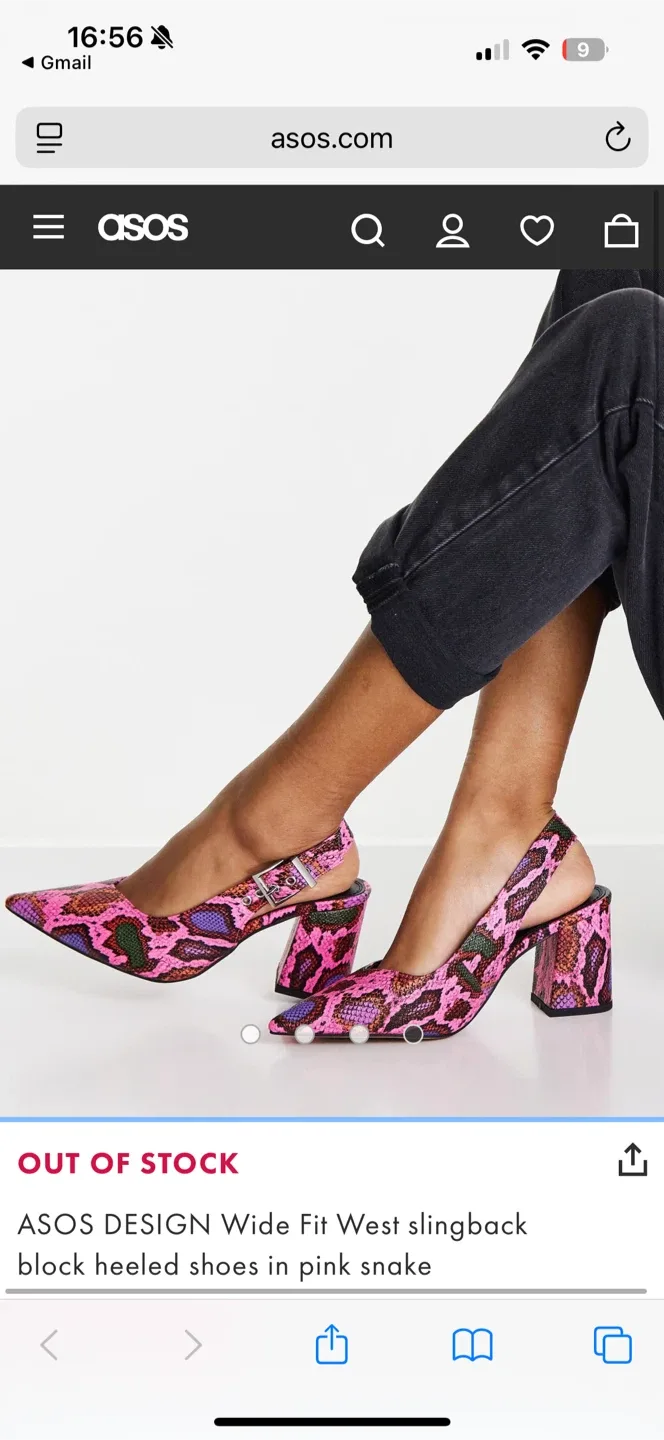 ASOS Design Pink Snake Slingback Heels image indicator(3)