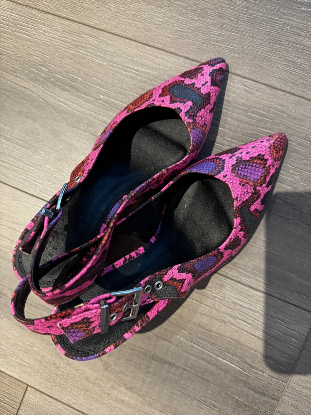 ASOS Design Pink Snake Slingback Heels image indicator(5)