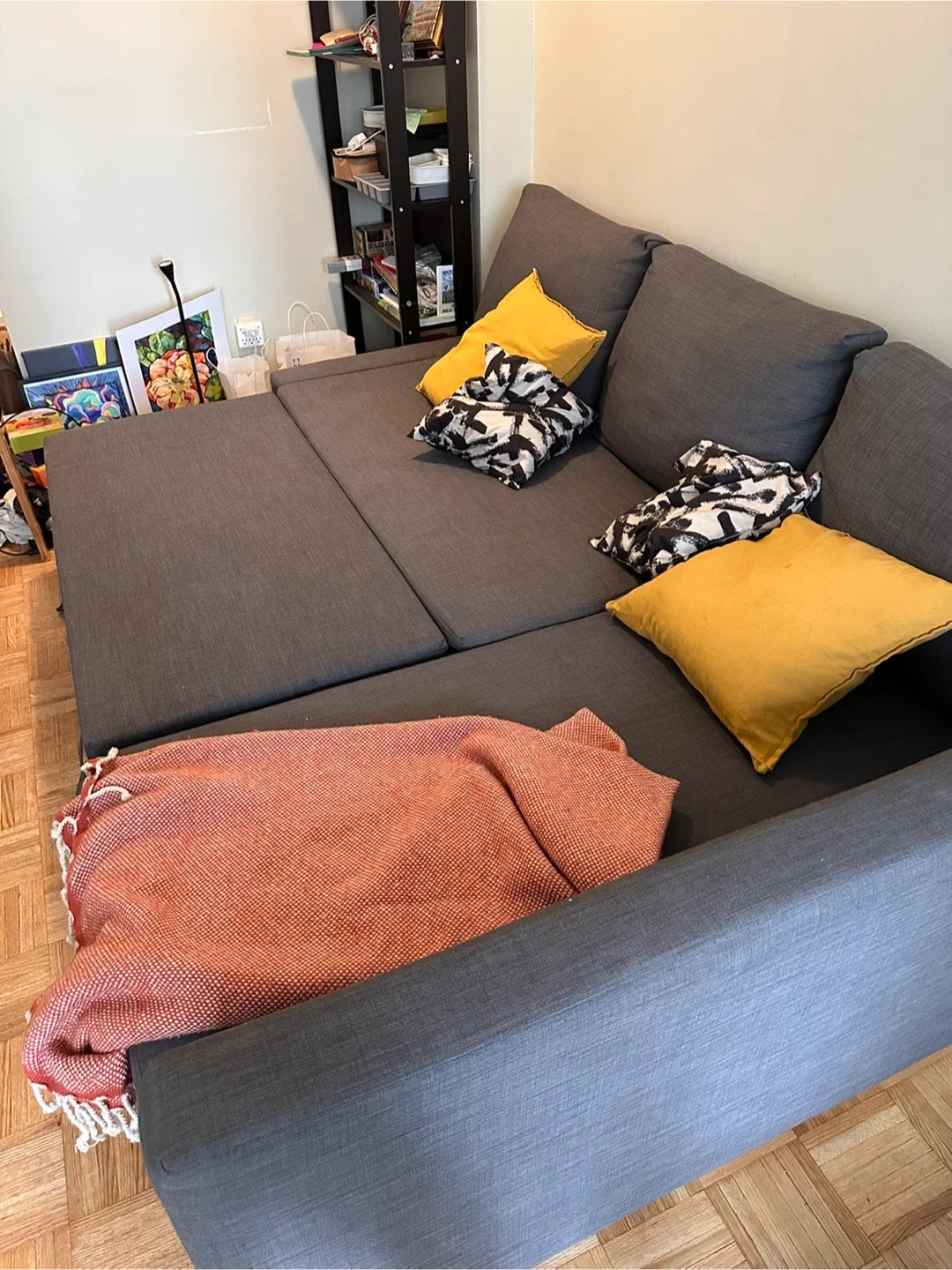 MOVING OUT SALE IKEA FRIHETEN Grey Sectional Sofa image indicator(5)