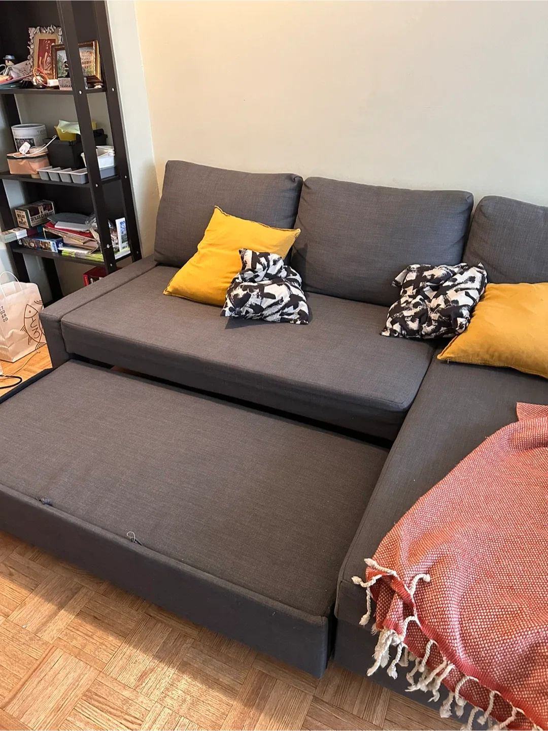 MOVING OUT SALE IKEA FRIHETEN Grey Sectional Sofa image indicator(4)