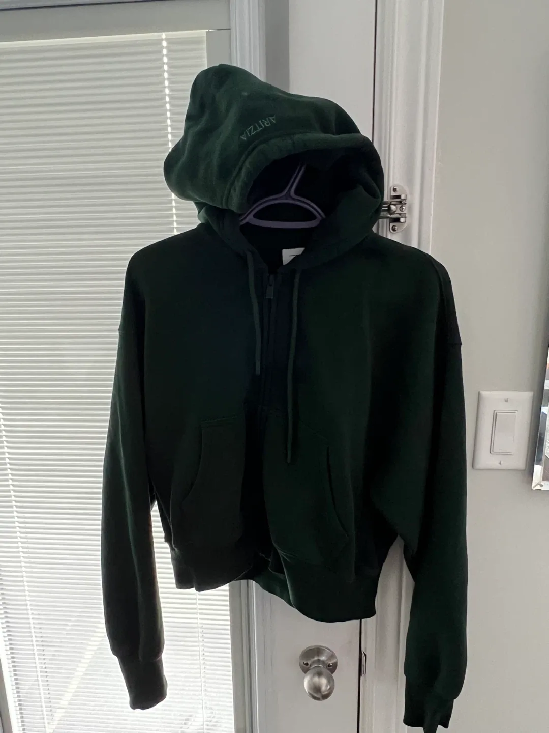 Aritzia Sweatfleece Forest Green Zip-Up Hoodie image indicator(2)