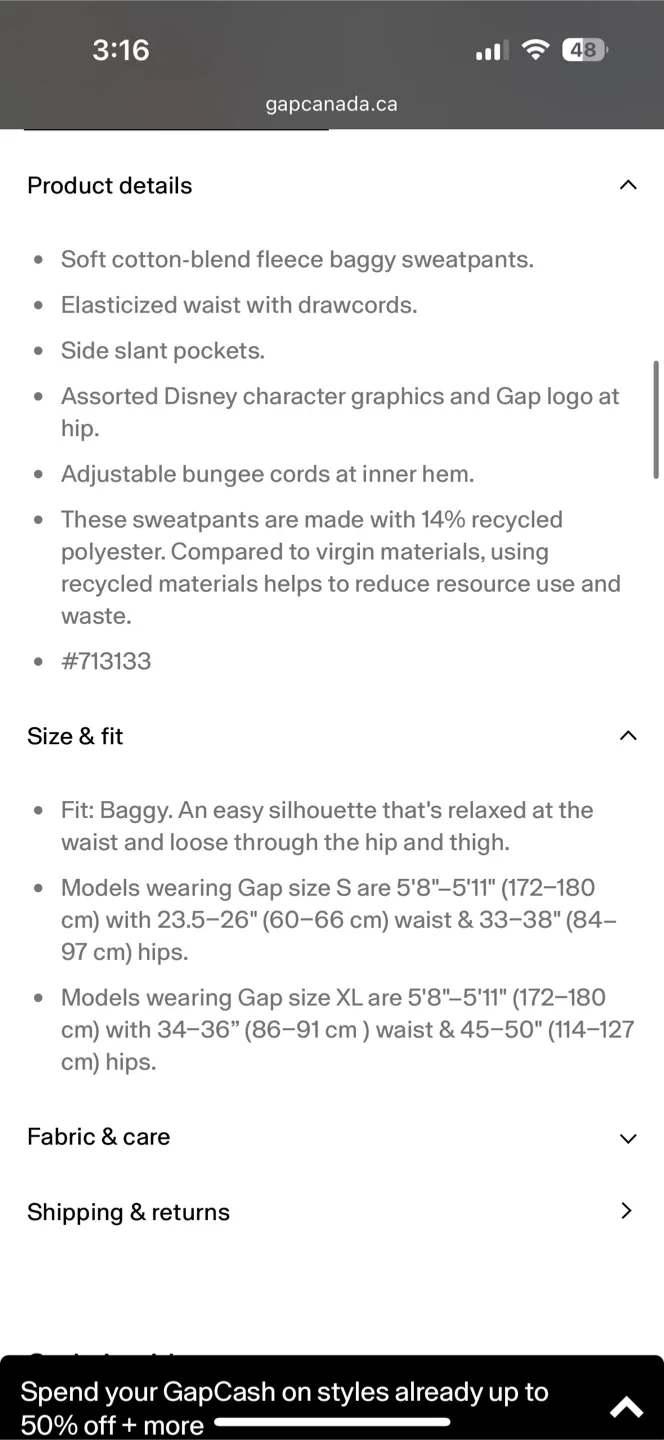 New Gap x Disney Adult Extra Baggy Sweatpants - L image indicator(4)