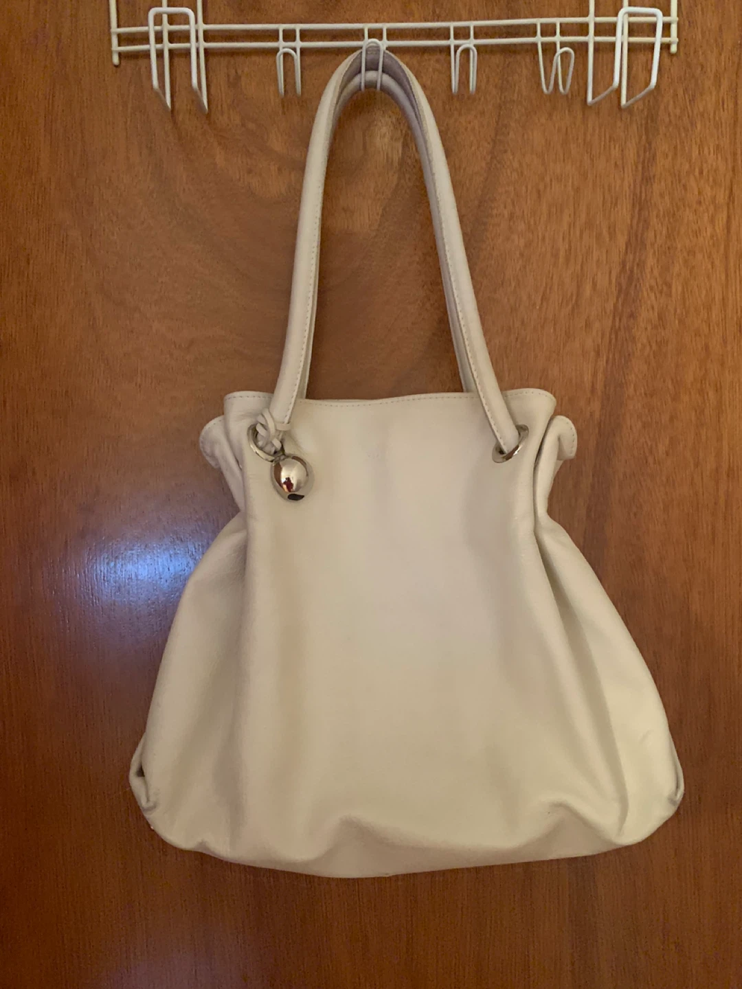 Furla Cream Leather  Shoulder Bag
