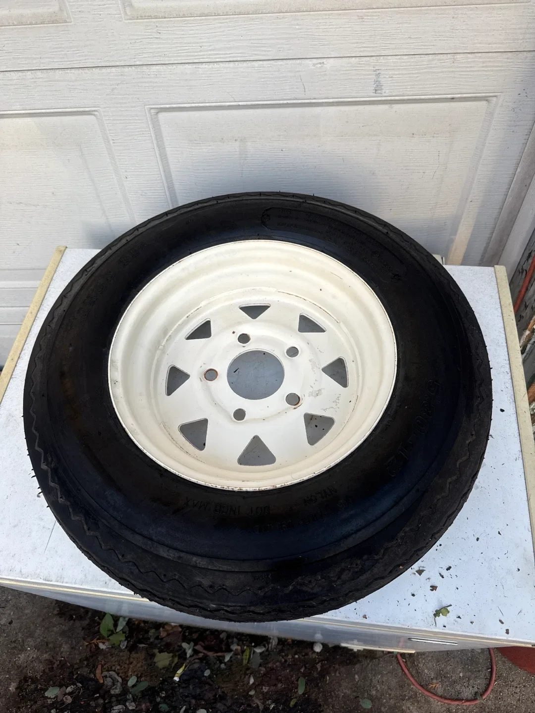5.30-12 Trailer Tire with White Wheel image indicator(3)