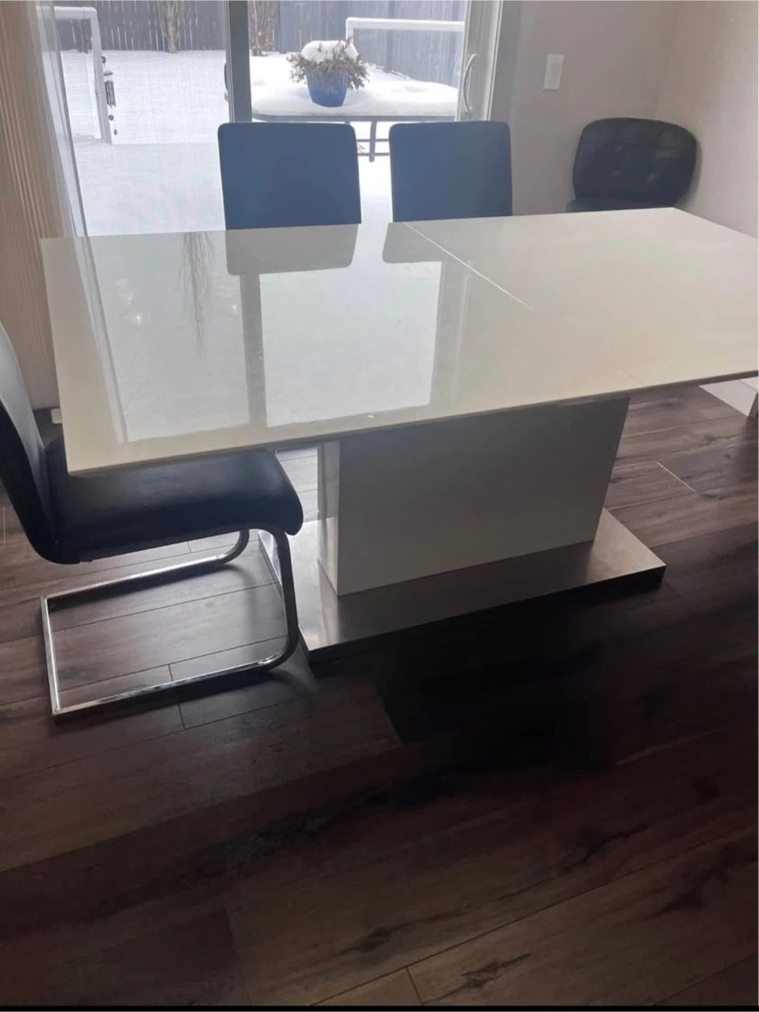 Modern White Dining Table with Chairs - photo 2