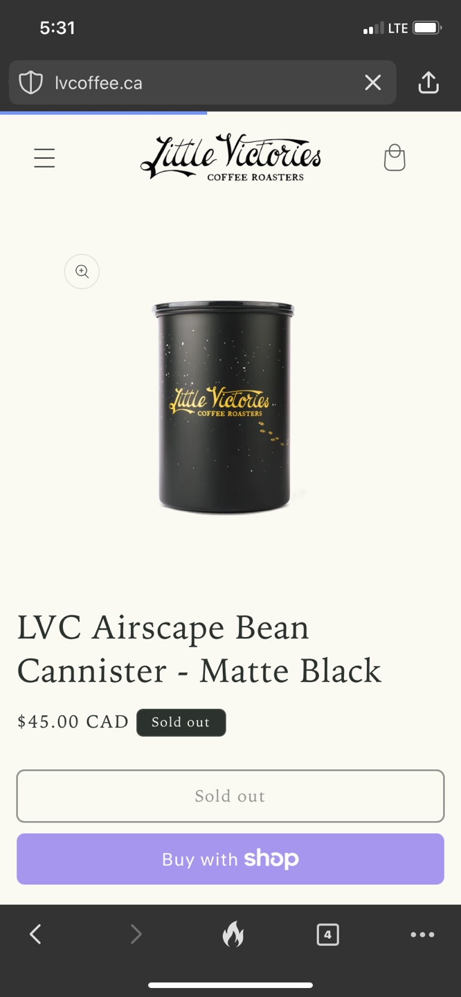 Airscape coffee bean storage canister - photo 3