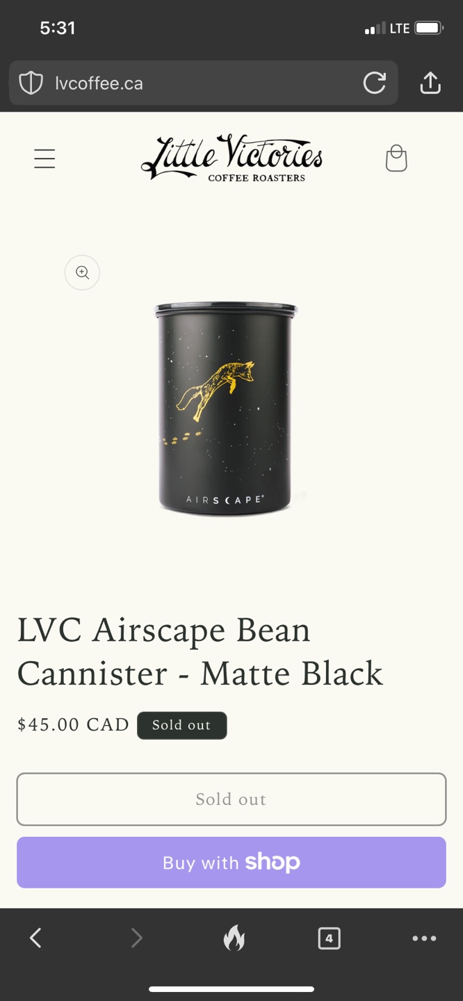Airscape coffee bean storage canister - photo 4