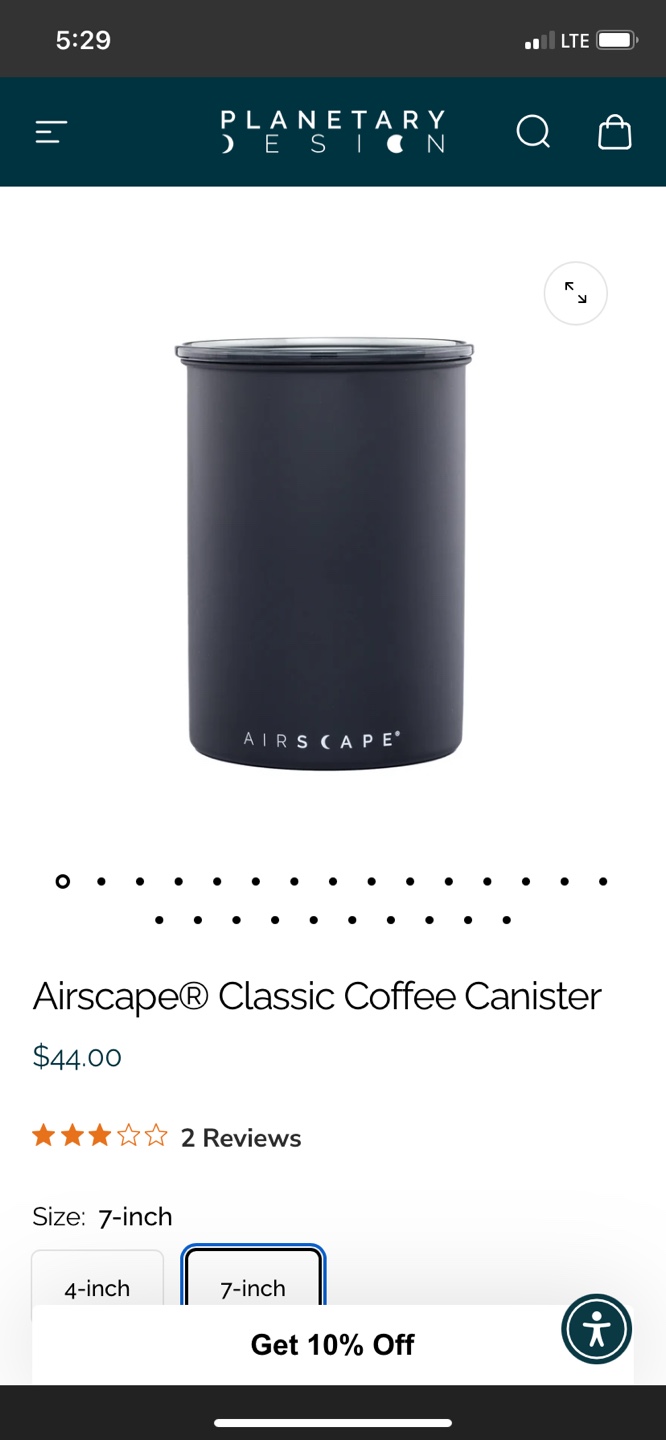Airscape coffee bean storage canister - photo 5