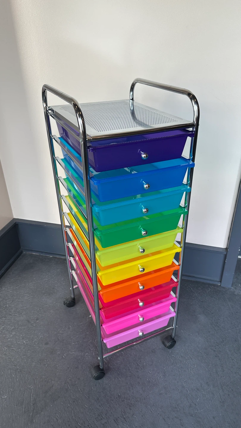 Rolling Cart with Multicoloured Drawers