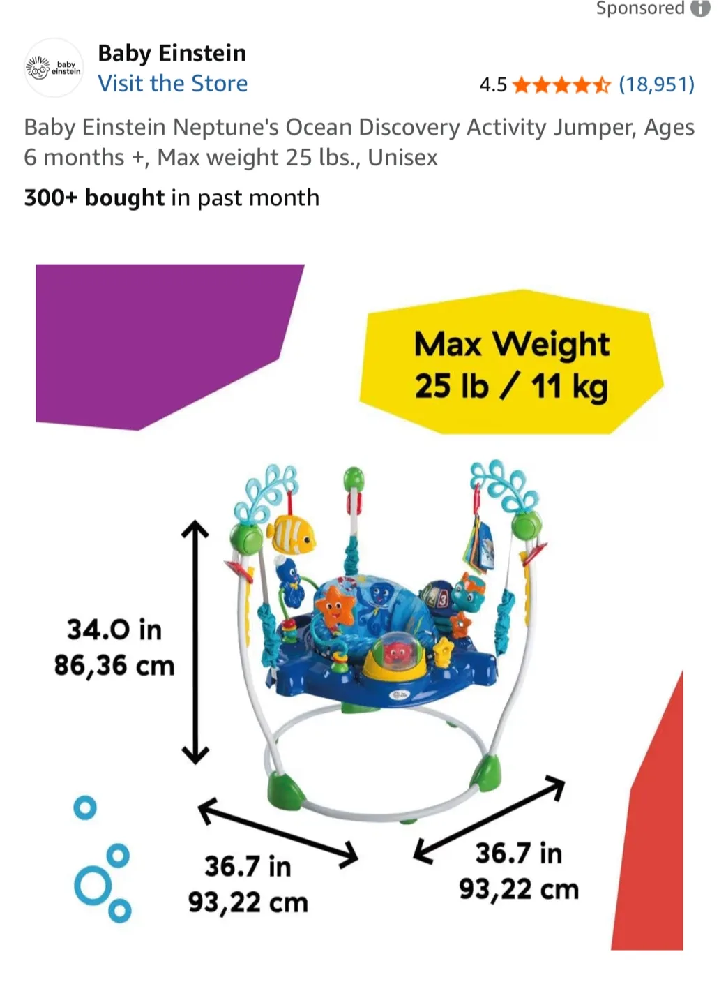 Baby Einstein Neptune's Ocean Discovery Activity Jumper image indicator(5)