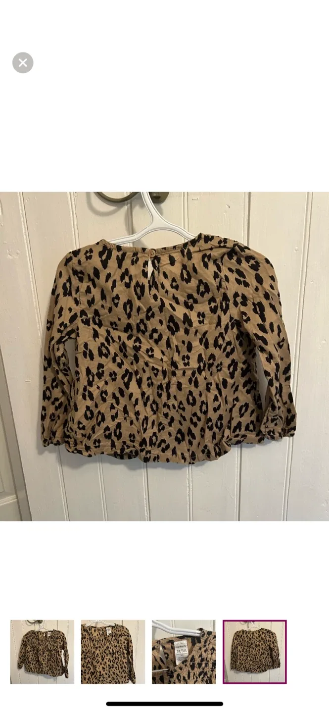 Carter's 3T/3A Leopard Print Long Sleeve Top image indicator(4)