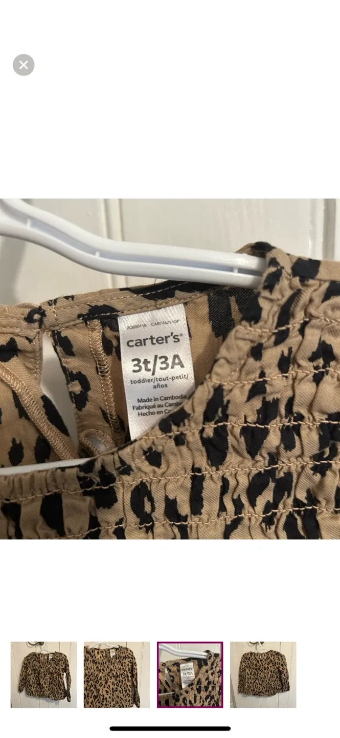 Carter's 3T/3A Leopard Print Long Sleeve Top image indicator(3)