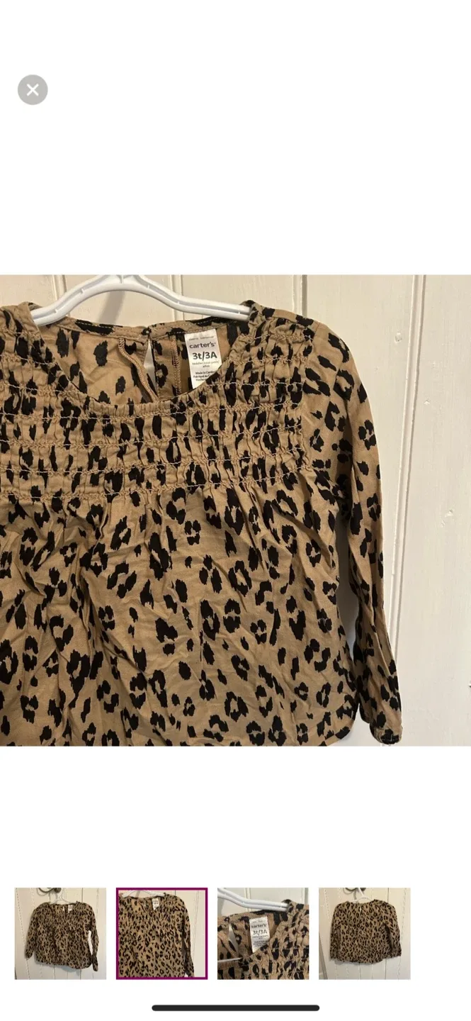 Carter's 3T/3A Leopard Print Long Sleeve Top image indicator(2)