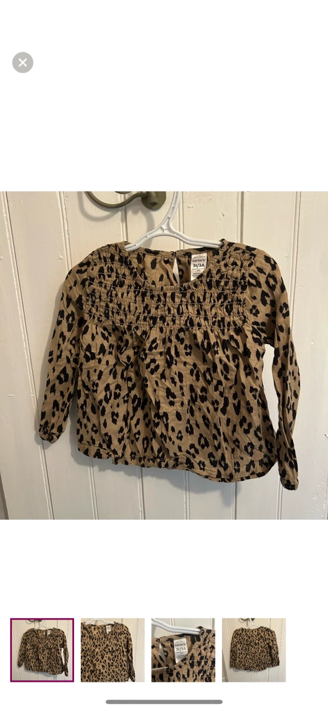 Carter's 3T/3A Leopard Print Long Sleeve Top