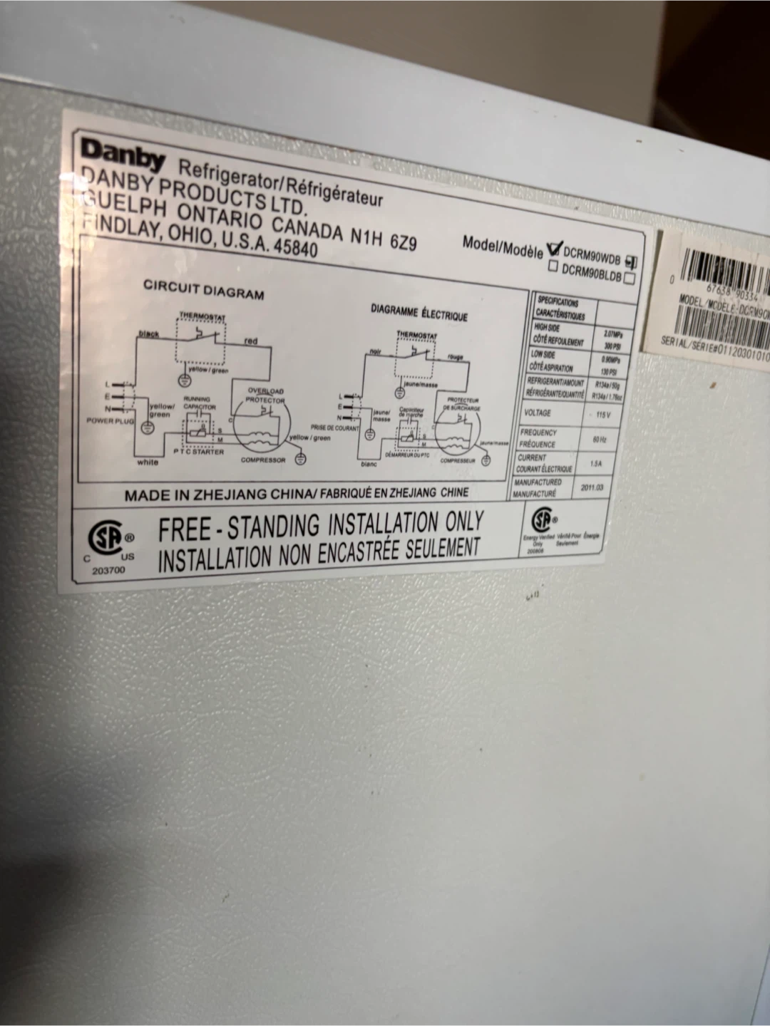 Danby Compact Refrigerator - White - photo 2