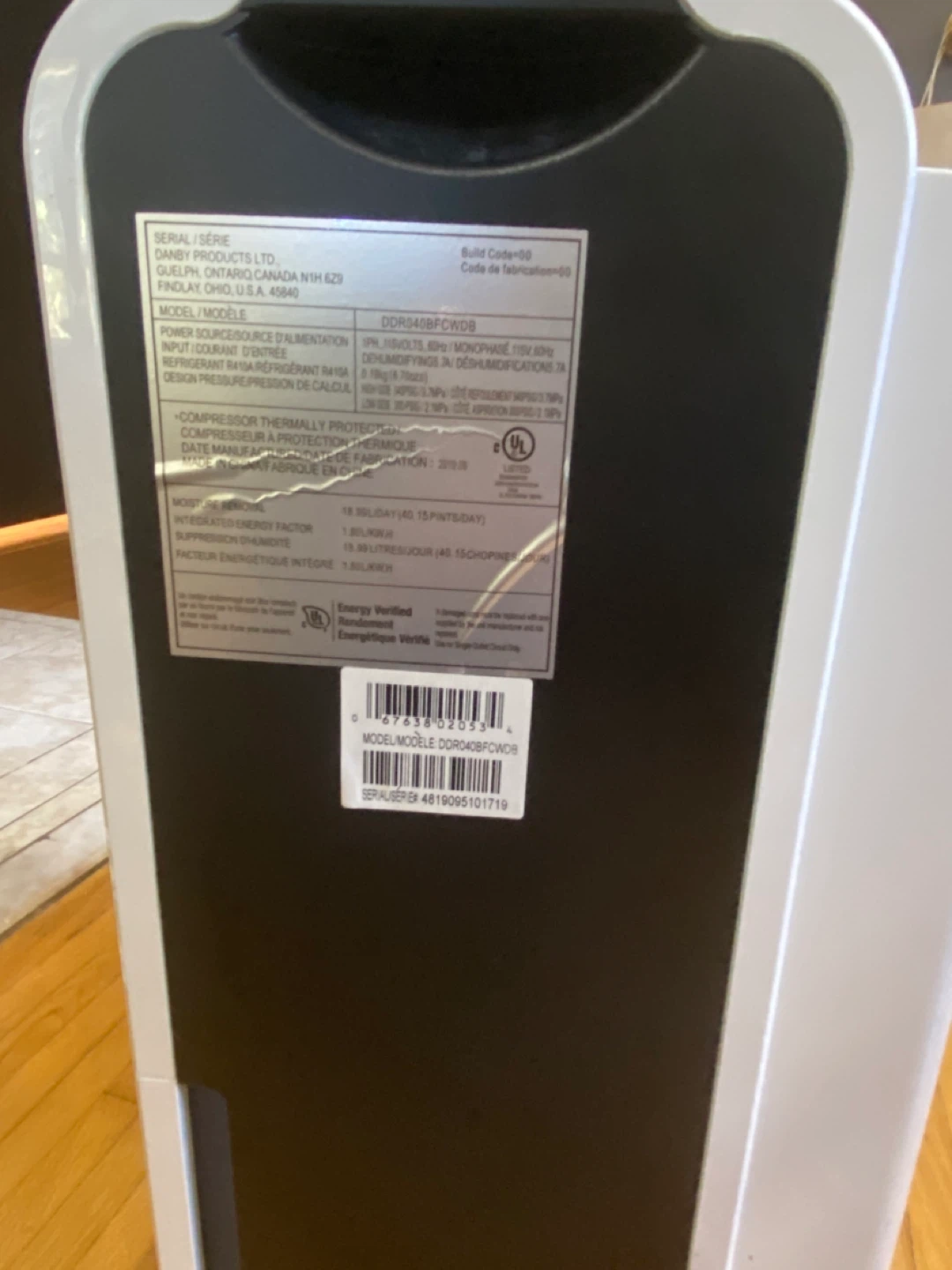 Danby DDR340BFCWDB Dehumidifier - photo 4