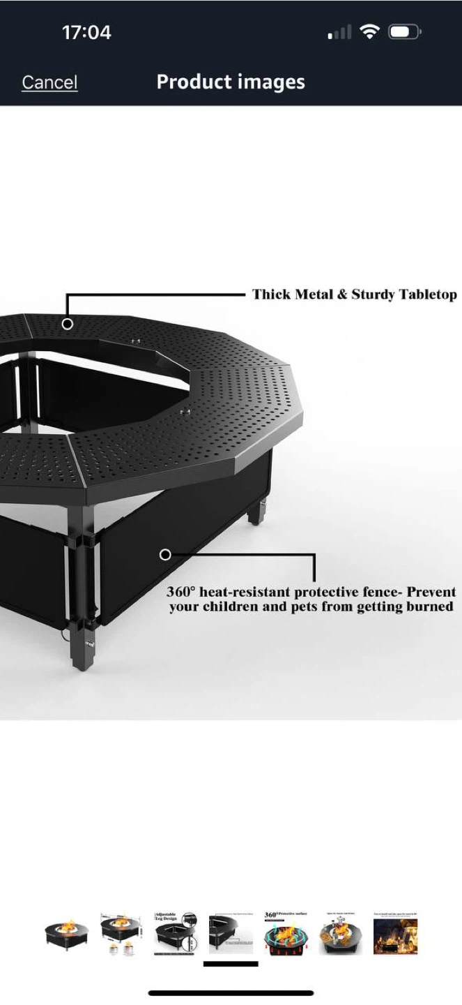 Lezbenz Fire Pit Surround Tabletop – Compatible with S - photo 5
