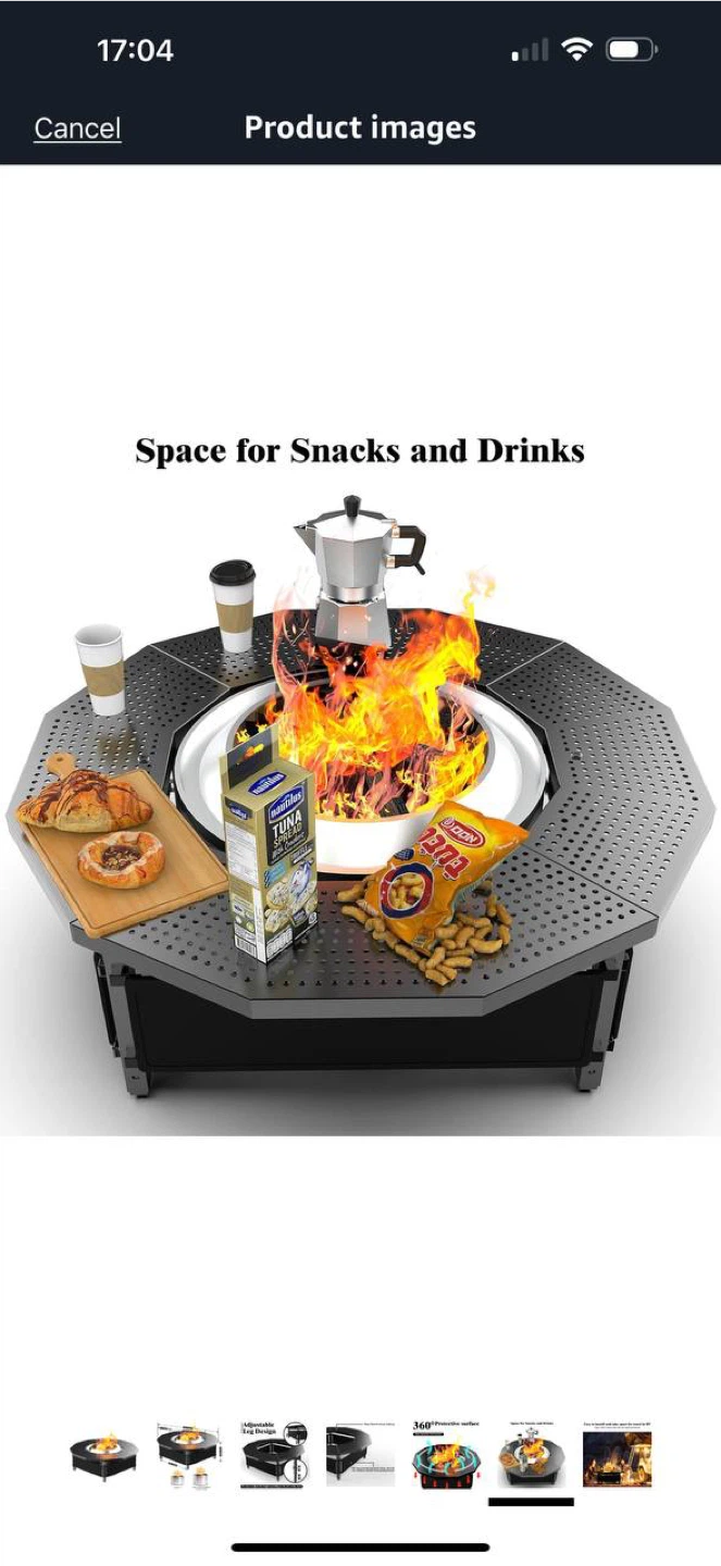Lezbenz Fire Pit Surround Tabletop – Compatible with S