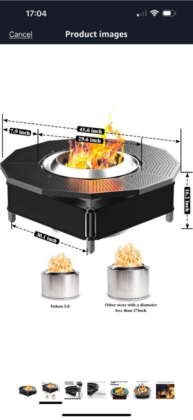 Lezbenz Fire Pit Surround Tabletop – Compatible with S - photo 2