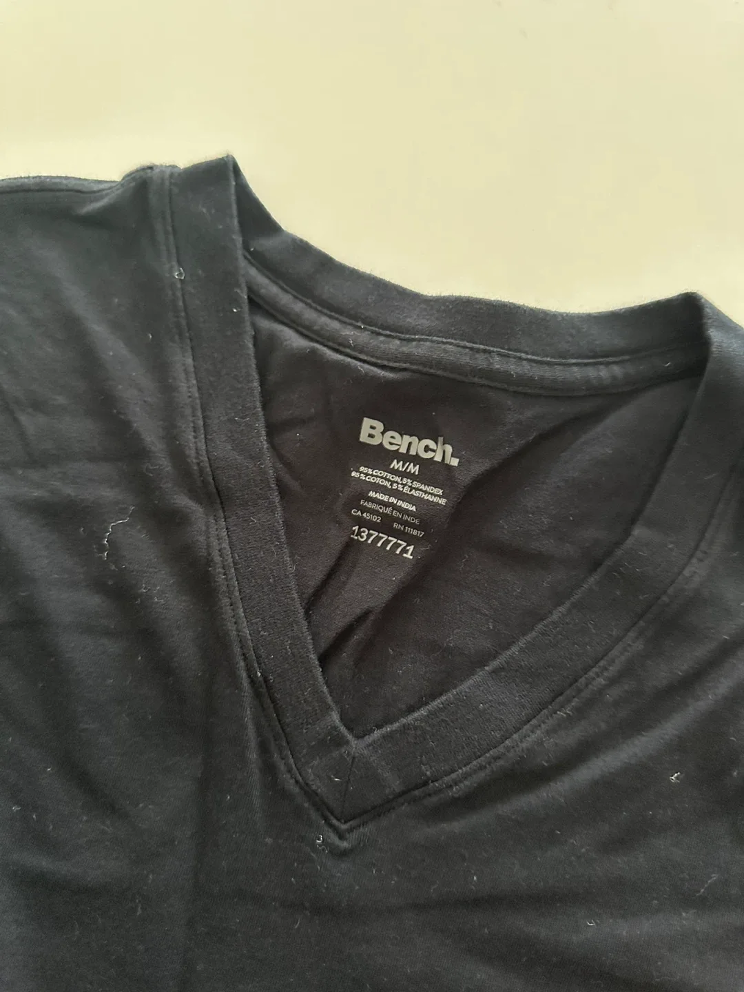 Bench Black V-Neck T-Shirt Size M (Pack of 5) image indicator(3)