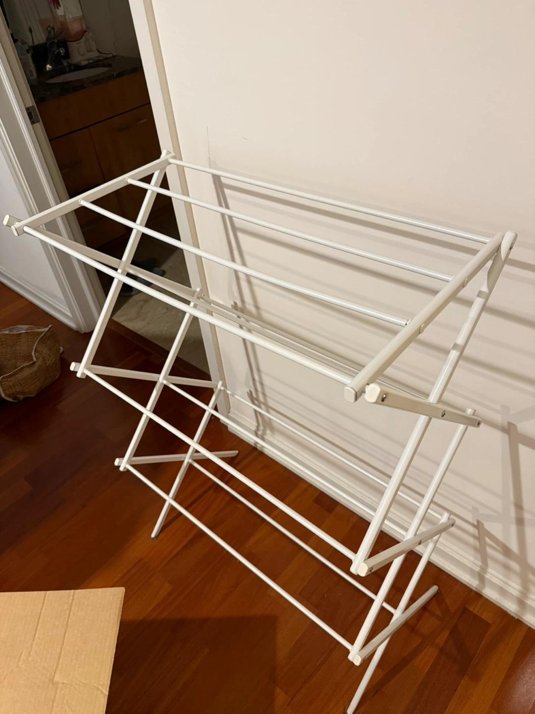 White Folding Clothes Drying Rack - photo 4