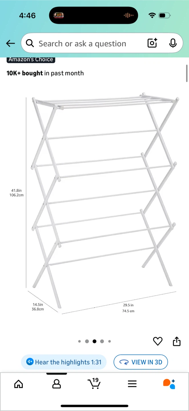 White Folding Clothes Drying Rack
