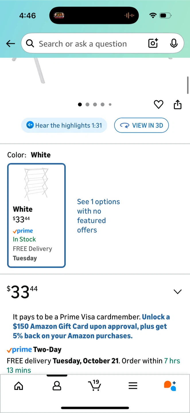 White Folding Clothes Drying Rack - photo 2