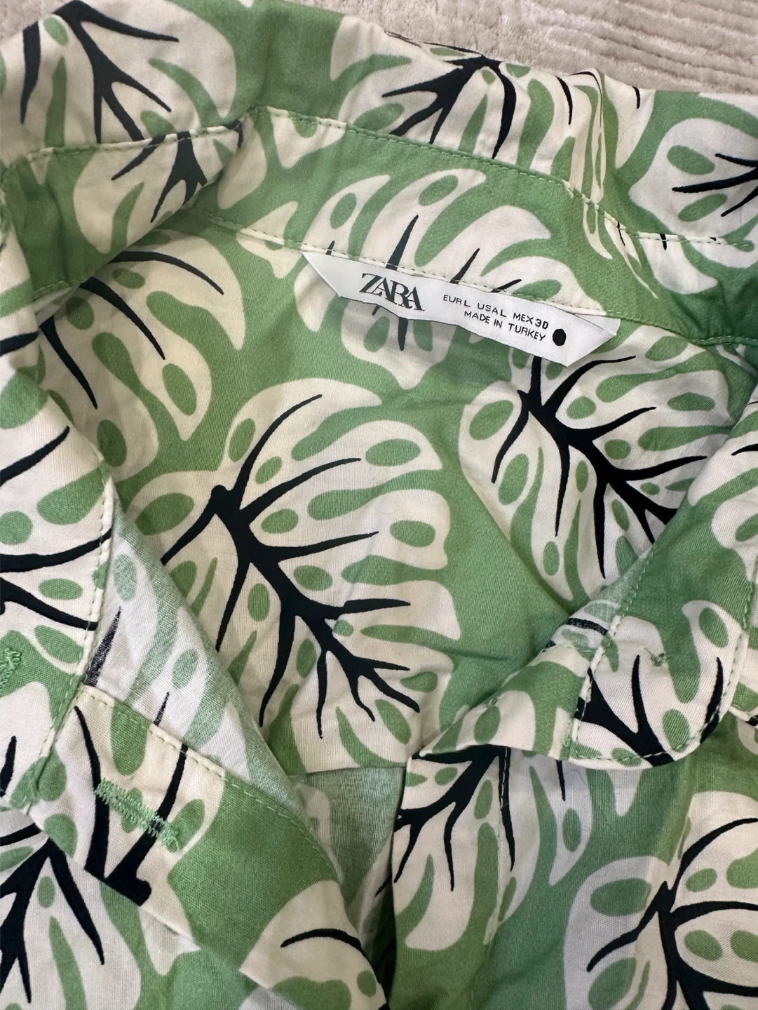 Zara Green Leaf Print Mini Dress- Size M - photo 3