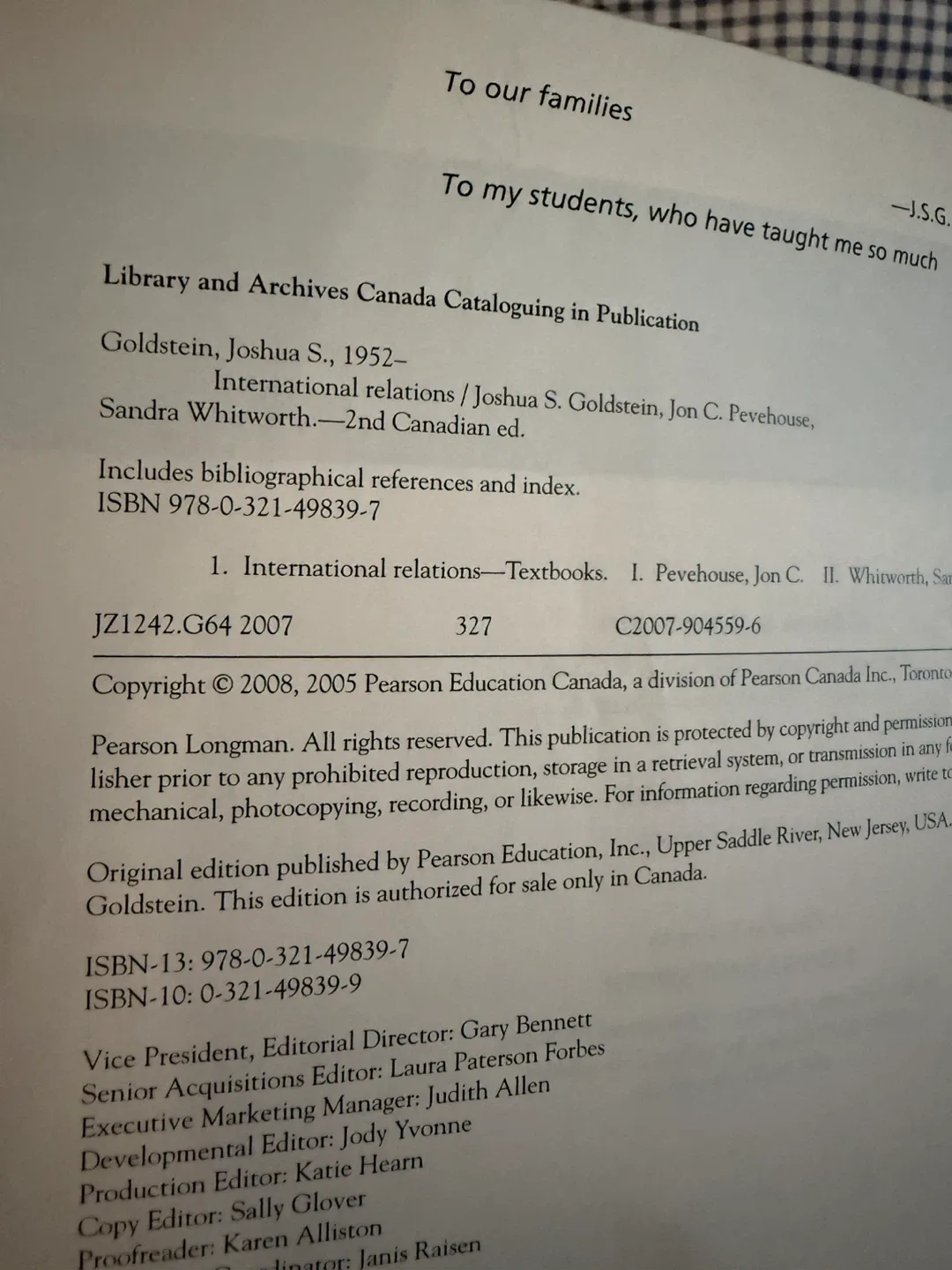 Textbook: International Relations 2nd Canadian edition 2008 image indicator(2)