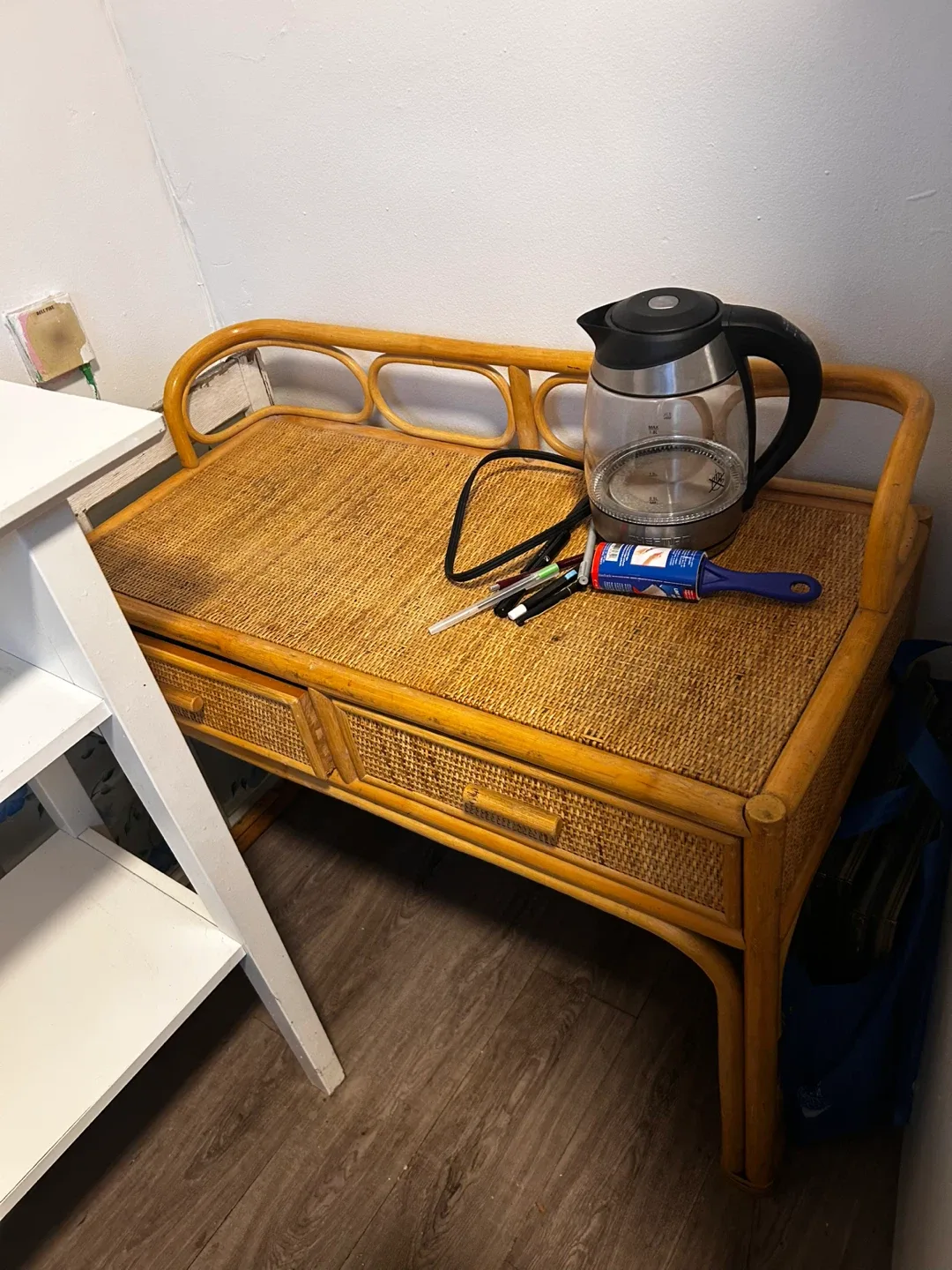 Wicker Rattan Bench/Table image indicator(2)