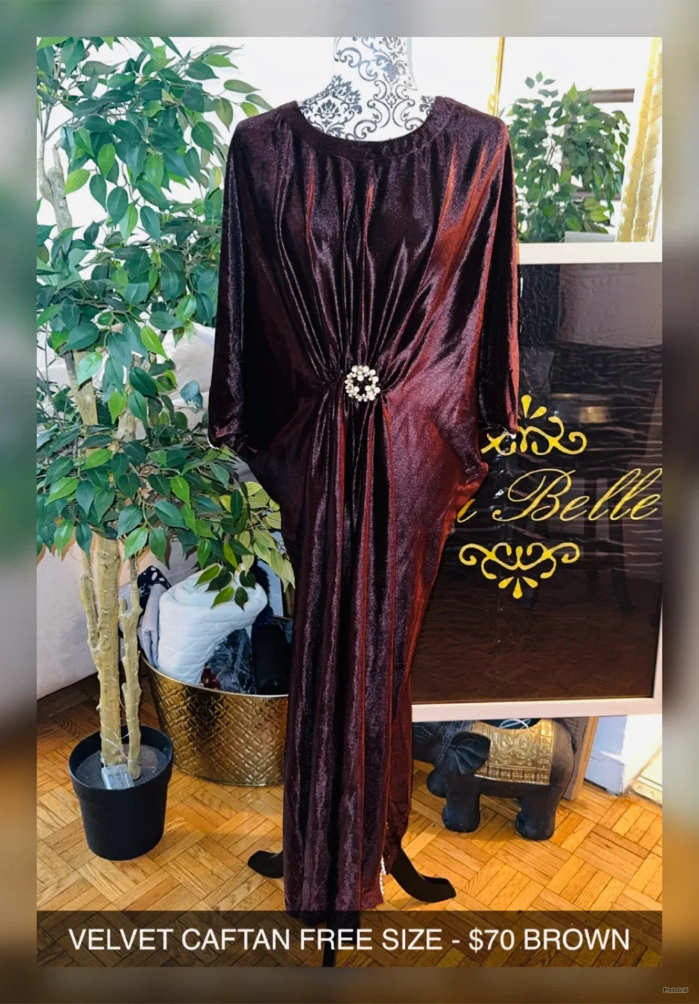 Velvet Caftan - Free Size image indicator(4)