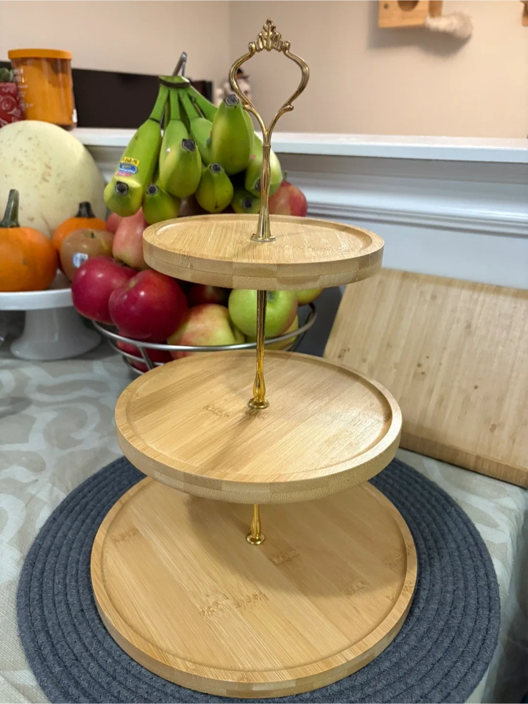 Three-Tiered Bamboo Serving Stand image indicator(2)