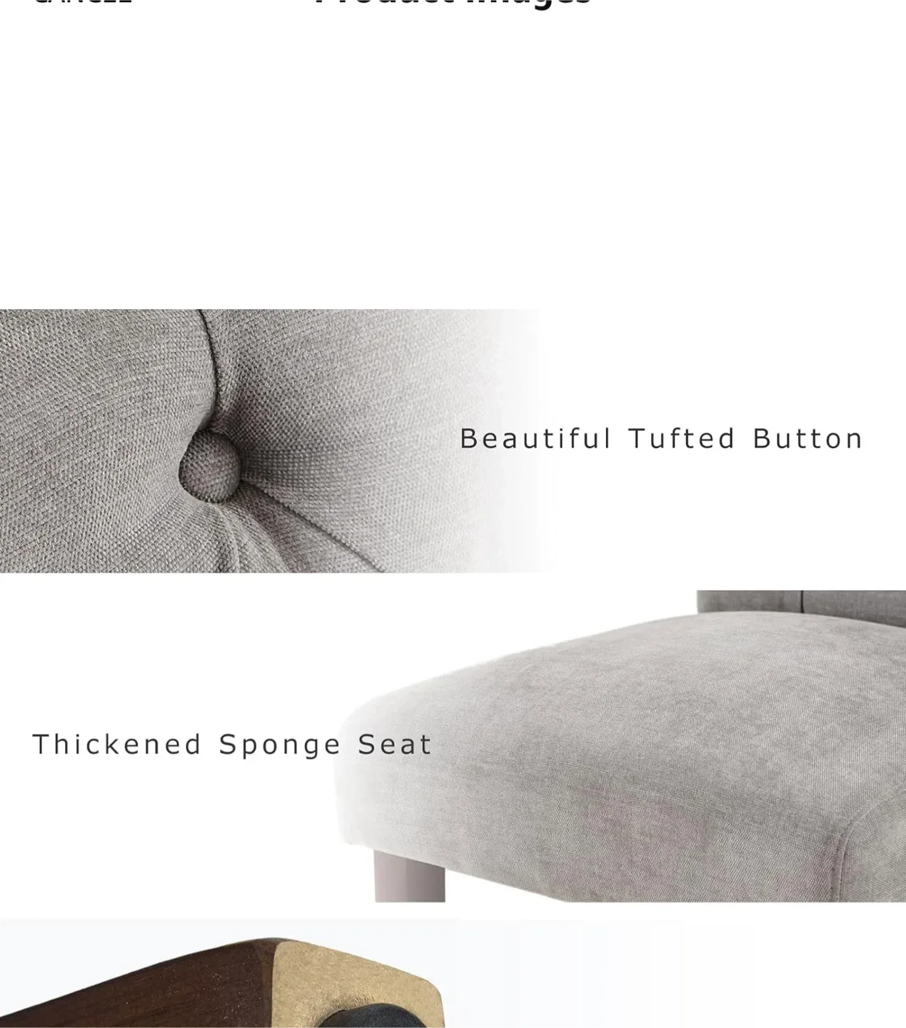 Elegant Dining Chair - Grey Tufted Button image indicator(5)