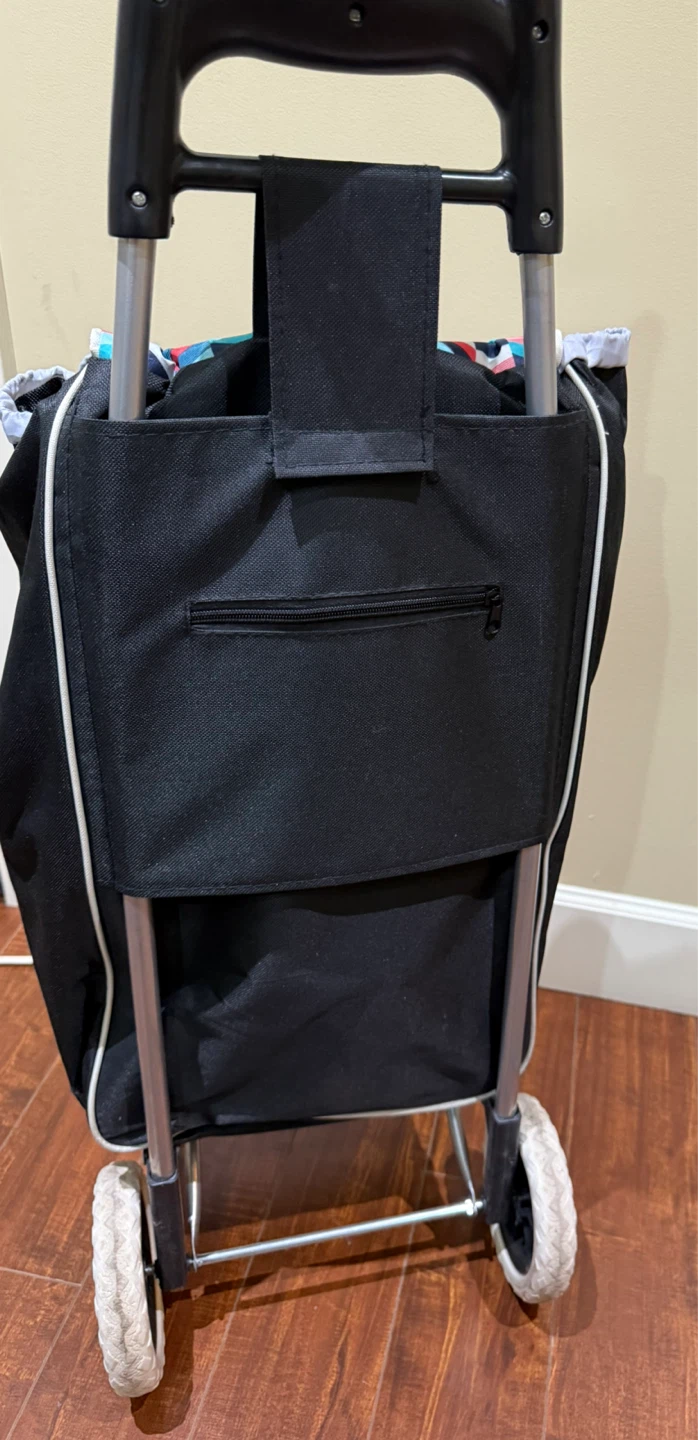 Rolling Shopping Cart - Black