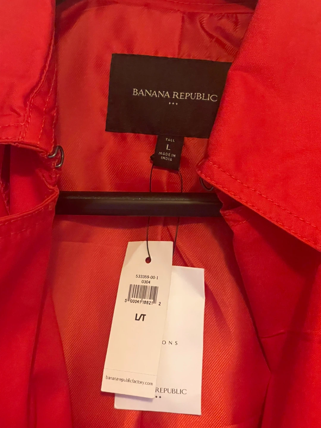 Banana Republic Red Trench Coat - Size L - photo 3